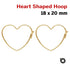 1 Pair, 14k Gold Filled Heart Shaped Hoop, 18 x 20 mm, (GF-790-20)
